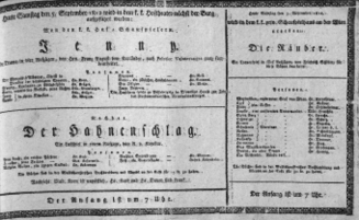 Theaterzettel (Oper und Burgtheater in Wien)