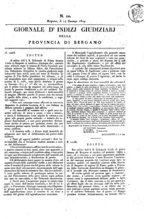 Giornale d'indizi giudiziarj della provincia di Bergamo