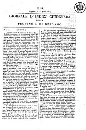 Giornale d'indizi giudiziarj della provincia di Bergamo
