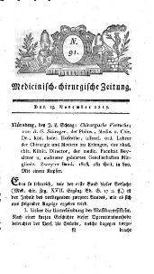 Medicinisch chirurgische Zeitung