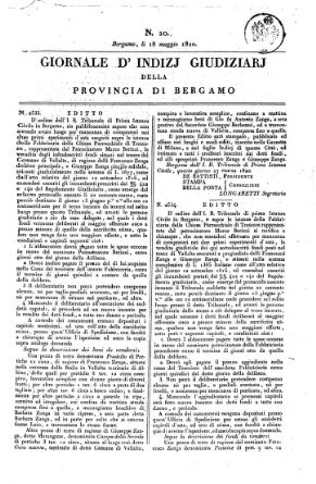 Giornale d'indizi giudiziarj della provincia di Bergamo