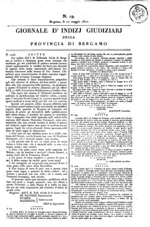 Giornale d'indizi giudiziarj della provincia di Bergamo