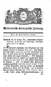 Medicinisch chirurgische Zeitung