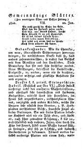 Gemeinnützige Blätter zur Belehrung und Unterhaltung