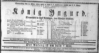 Theaterzettel (Oper und Burgtheater in Wien)