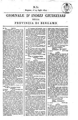 Giornale d'indizi giudiziarj della provincia di Bergamo