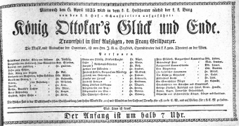 Theaterzettel (Oper und Burgtheater in Wien)