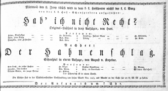 Theaterzettel (Oper und Burgtheater in Wien)