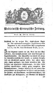 Medicinisch chirurgische Zeitung