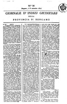 Giornale d'indizi giudiziarj della provincia di Bergamo