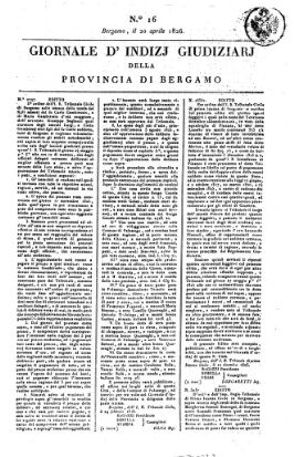 Giornale d'indizi giudiziarj della provincia di Bergamo