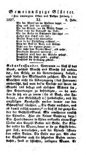 Gemeinnützige Blätter zur Belehrung und Unterhaltung