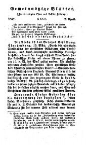 Gemeinnützige Blätter zur Belehrung und Unterhaltung