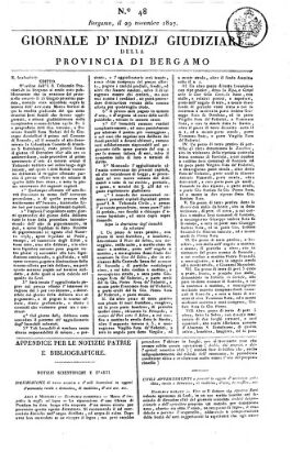 Giornale d'indizi giudiziarj della provincia di Bergamo