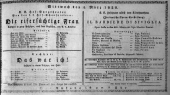 Theaterzettel (Oper und Burgtheater in Wien)