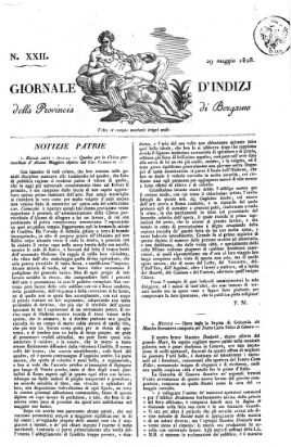 Giornale d'indizi giudiziarj della provincia di Bergamo