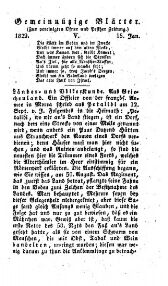 Gemeinnützige Blätter zur Belehrung und Unterhaltung