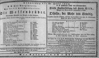 Theaterzettel (Oper und Burgtheater in Wien)