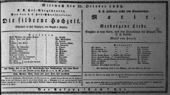 Theaterzettel (Oper und Burgtheater in Wien)