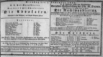 Theaterzettel (Oper und Burgtheater in Wien)