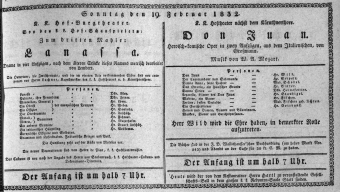 Theaterzettel (Oper und Burgtheater in Wien)