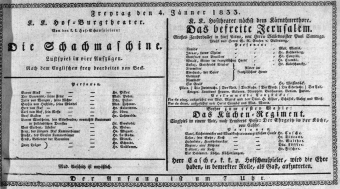 Theaterzettel (Oper und Burgtheater in Wien)