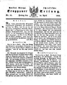 Kais. Königl. Schlesische Troppauer-Zeitung