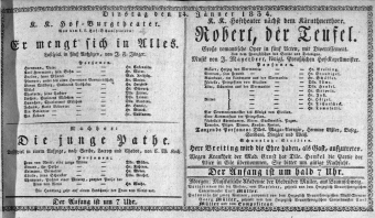 Theaterzettel (Oper und Burgtheater in Wien)