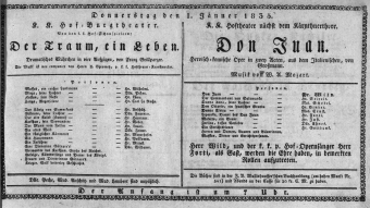 Theaterzettel (Oper und Burgtheater in Wien)