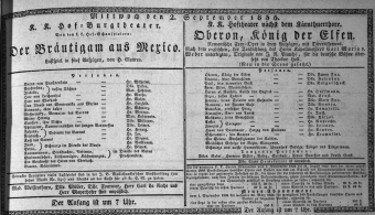 Theaterzettel (Oper und Burgtheater in Wien)