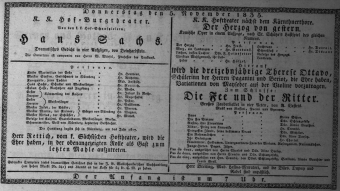 Theaterzettel (Oper und Burgtheater in Wien)