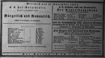 Theaterzettel (Oper und Burgtheater in Wien)