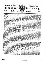 Kais. Königl. Schlesische Troppauer-Zeitung