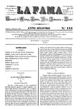 La Fama. Giornale di scienze, lettere, arti, industria e teatri