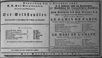 Theaterzettel (Oper und Burgtheater in Wien)