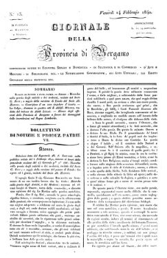 Giornale d'indizi giudiziarj della provincia di Bergamo