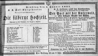 Theaterzettel (Oper und Burgtheater in Wien)