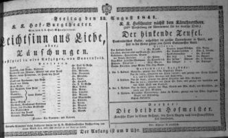 Theaterzettel (Oper und Burgtheater in Wien)