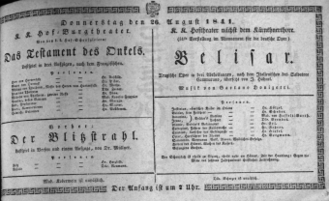 Theaterzettel (Oper und Burgtheater in Wien)