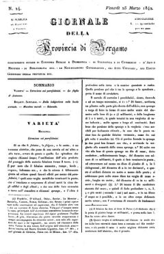 Giornale d'indizi giudiziarj della provincia di Bergamo