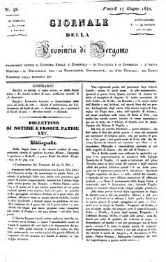 Giornale d'indizi giudiziarj della provincia di Bergamo