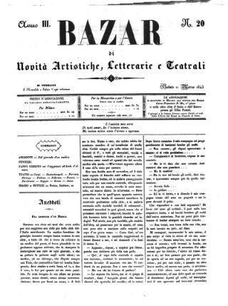Bazar di novita artistiche, letterarie e teatrali