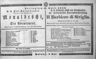 Theaterzettel (Oper und Burgtheater in Wien)