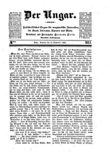 Der Ungar. Zeitschriftliches Organ für magyarische Interessen