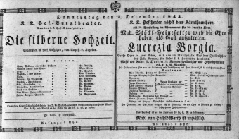 Theaterzettel (Oper und Burgtheater in Wien)