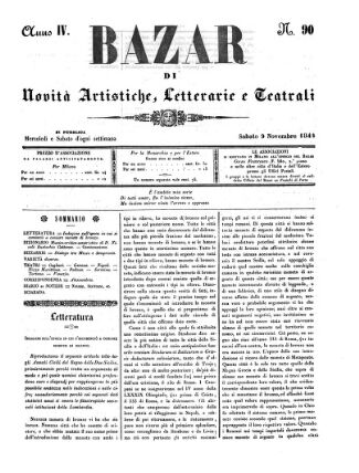 Bazar di novita artistiche, letterarie e teatrali