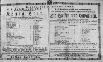 Theaterzettel (Oper und Burgtheater in Wien)
