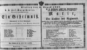Theaterzettel (Oper und Burgtheater in Wien)