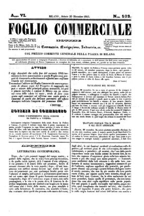 Foglio Commerciale notizie di commercio navigazione industria