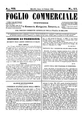 Foglio Commerciale notizie di commercio navigazione industria